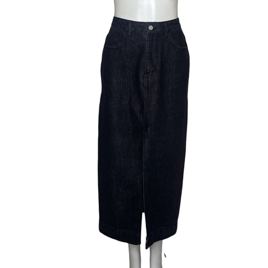 Falda English Factory Jeans Larga Negro-Talla S