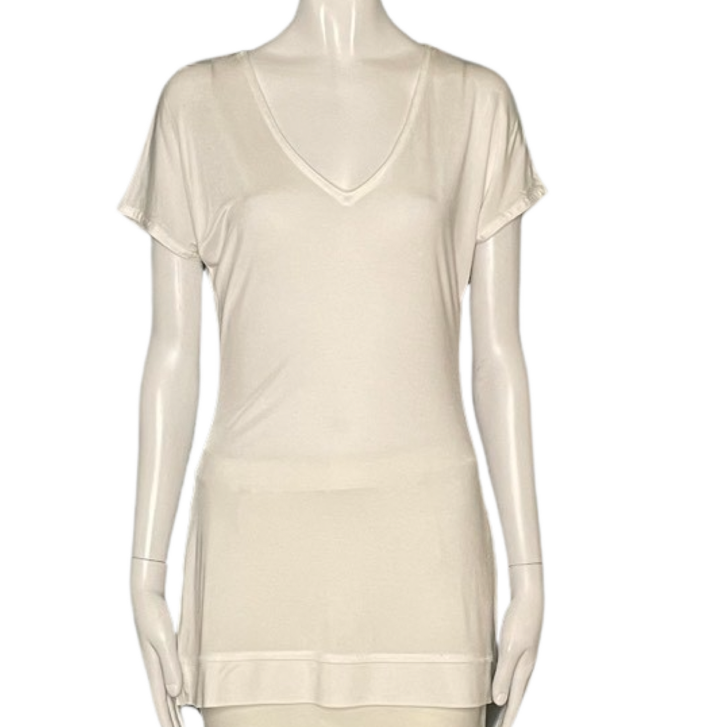 Blusa Societa Cuello V Fluida Blanco-Talla L