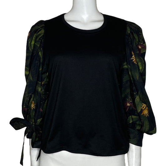 Sueter Mia De Dios Mangas Bombachas Negro-
Talla S