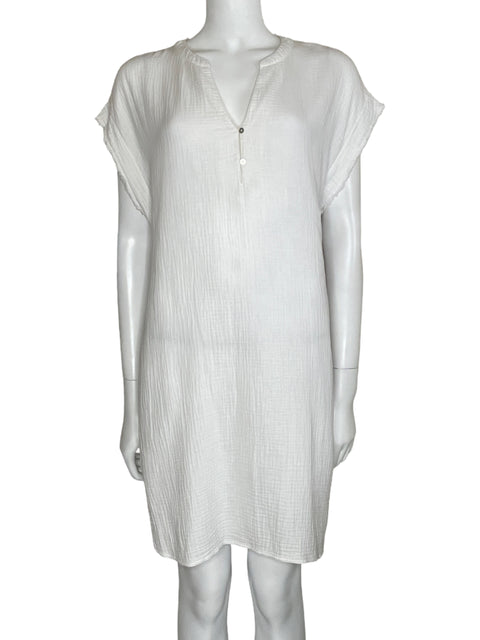 Vestido Oysho Playero Mini Blanco-Talla S/M