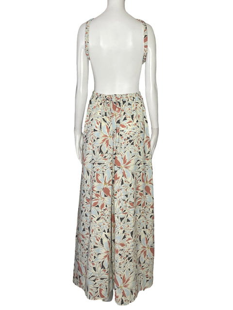 Vestido Nasty Gal Open Back Flores Beige-Talla 0