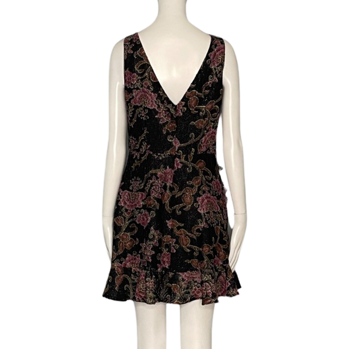 Vestido Koton Corto Vuelos Flores Rosado Negro
Talla L