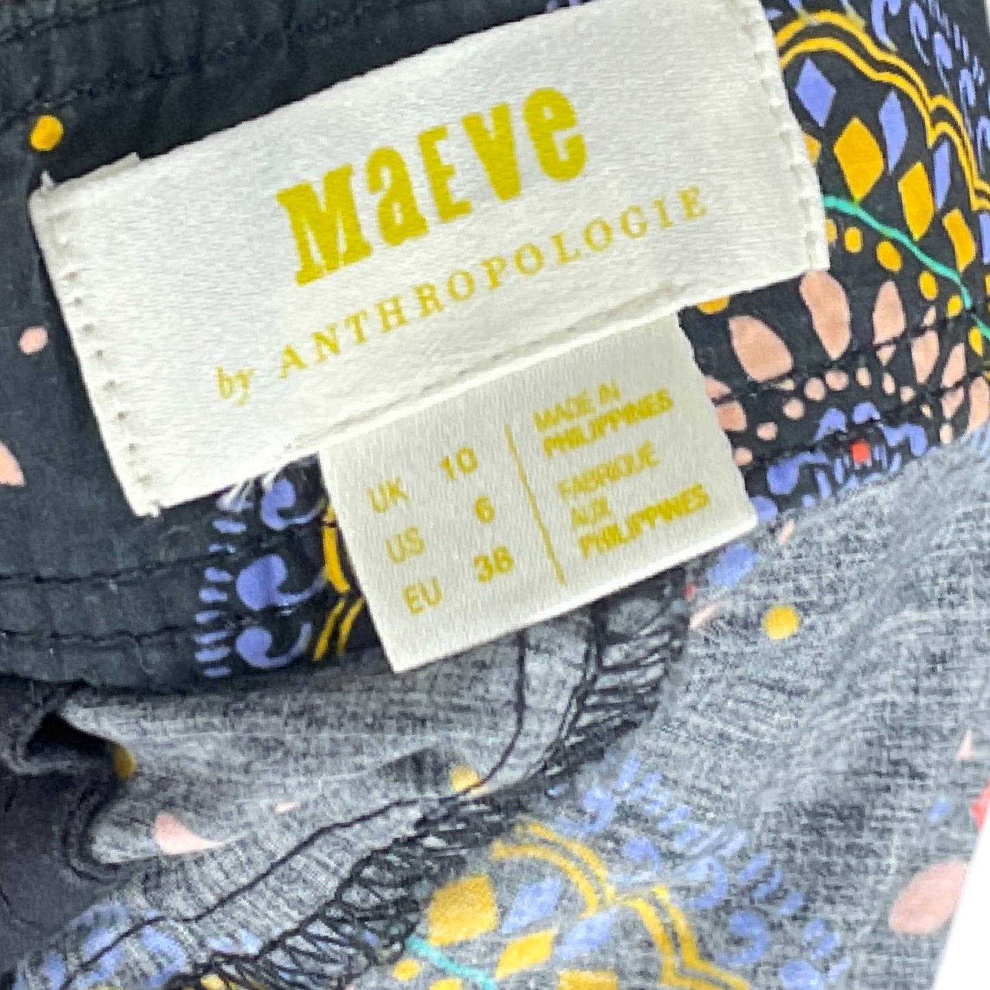 Pantalón Maeve Anthropologie Short Floral Negro - Talla 6