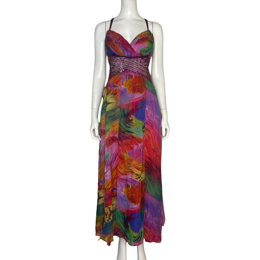 Vestido Hailey Adrianna Papell CutOut Brillante Fuscia - Talla 6