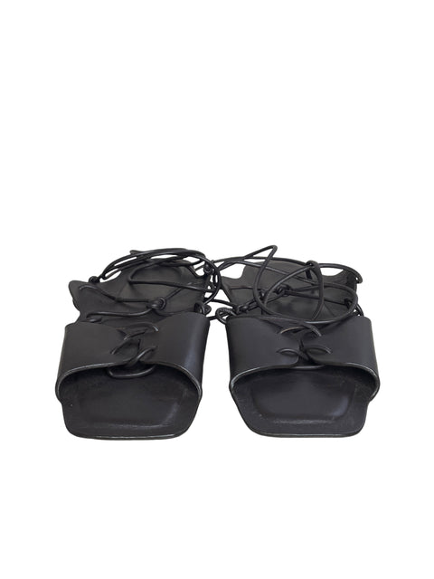 Calzado Oysho Sandalias Atadas Marrón-Talla 38