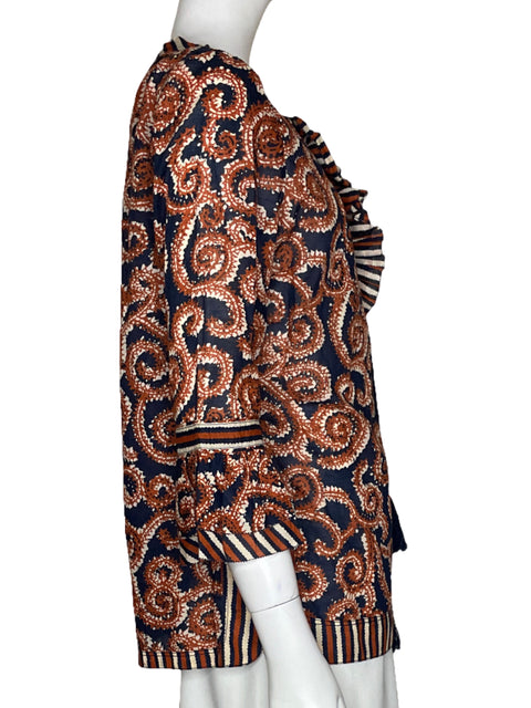 Blusa Tory Burch Estampado Azul - Talla 8