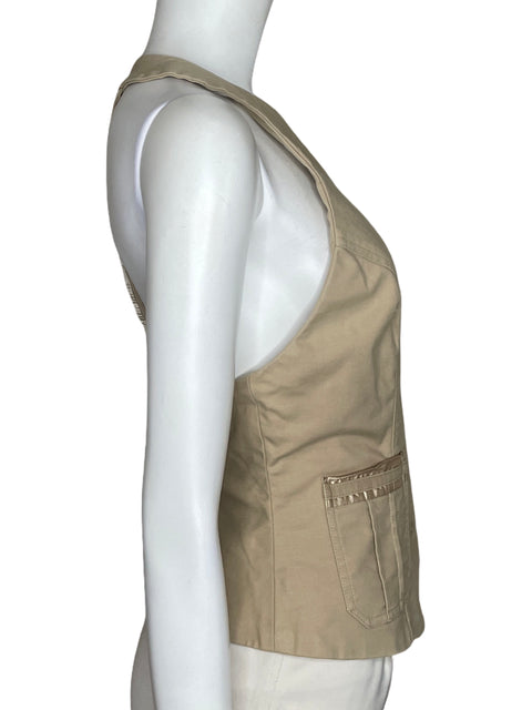 Chaleco Xoxo Sin Mangas Bolsillos Beige-Talla L