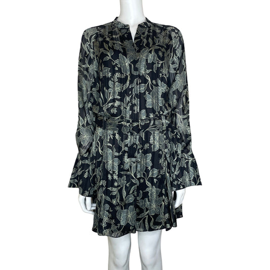 Vestido Reiss Estampado Floral Negro - Talla 6