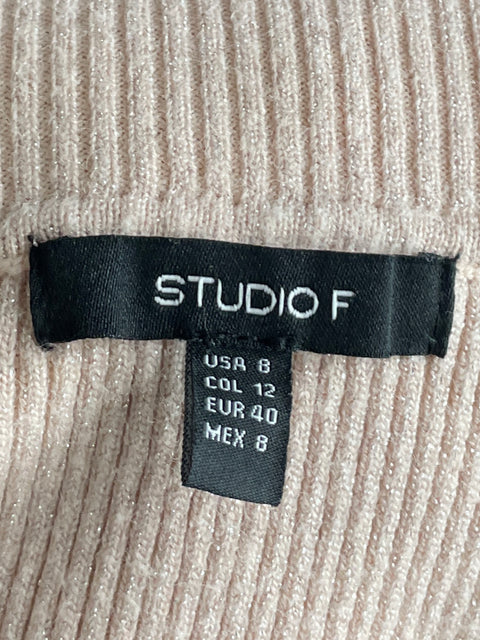 Top Studio F Cuello Alto Brillante Rosado-Talla 8