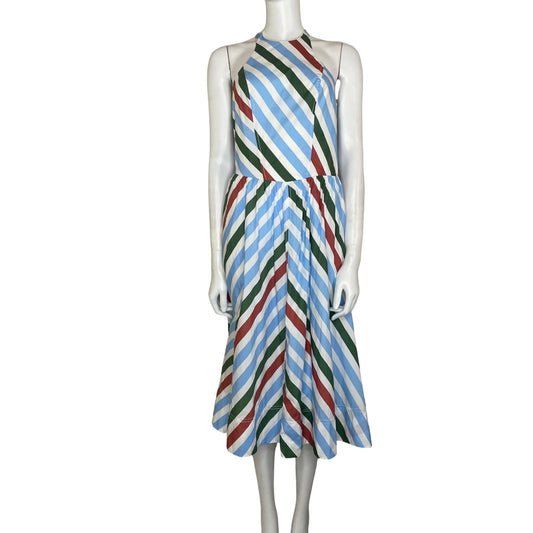 Vestido Maeve Anthropologie Halter Líneas Azul - Talla S