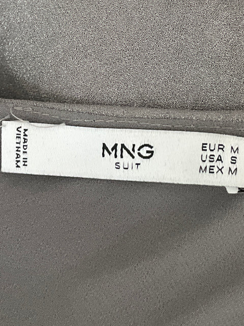 Top MNG Vuelos Asimétrico Plateado-Talla S