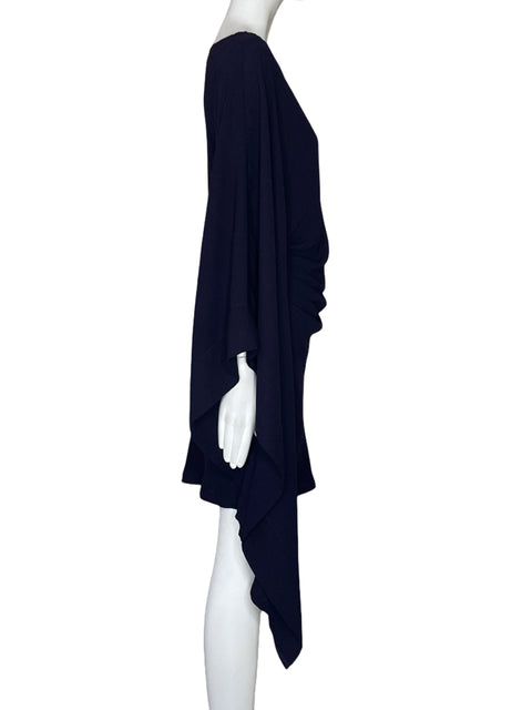 Vestido Tesoro Tps Drapeado Vuelo Morado-Talla S