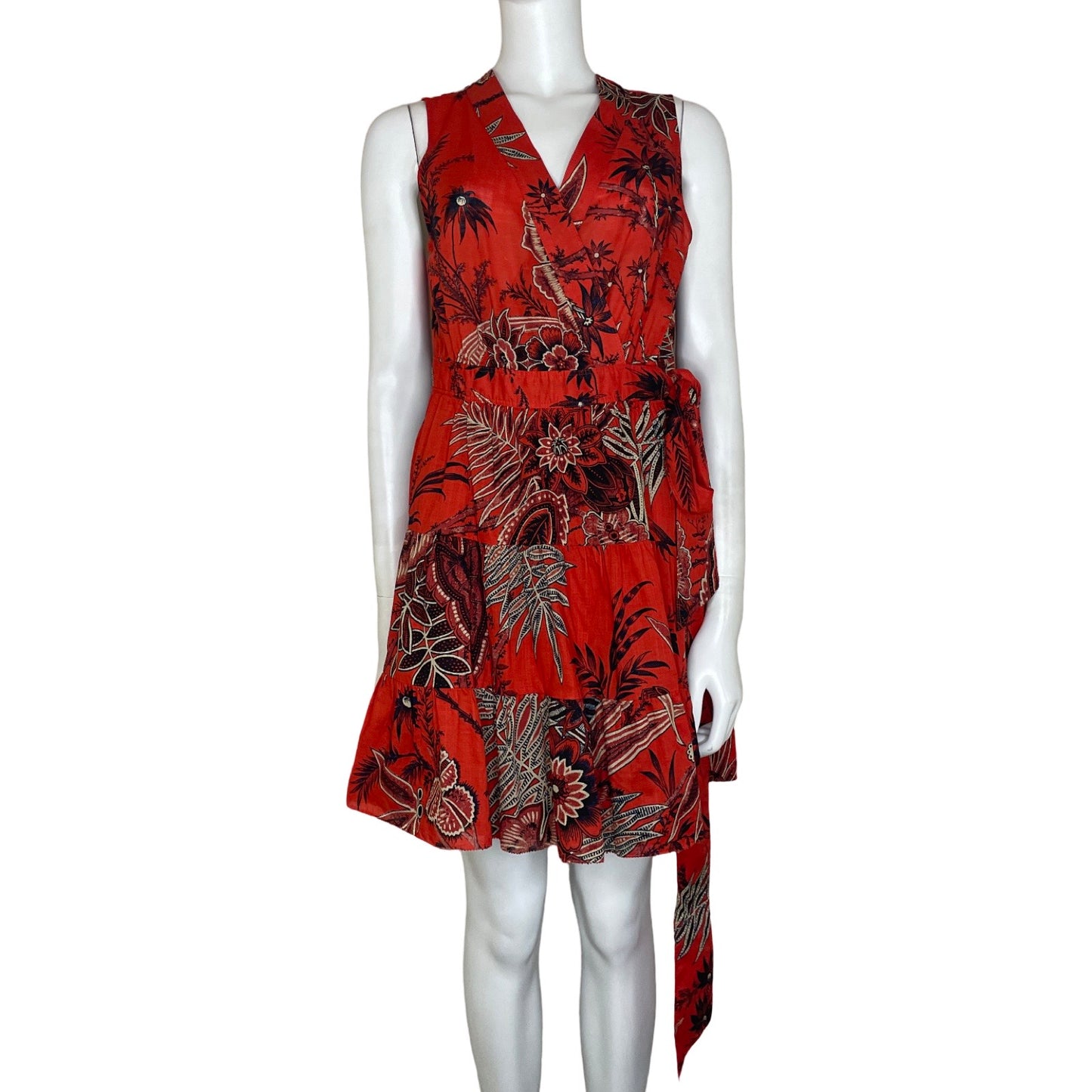 Vestido Banana Republic Sin Mangas Floral Naranja - Talla S