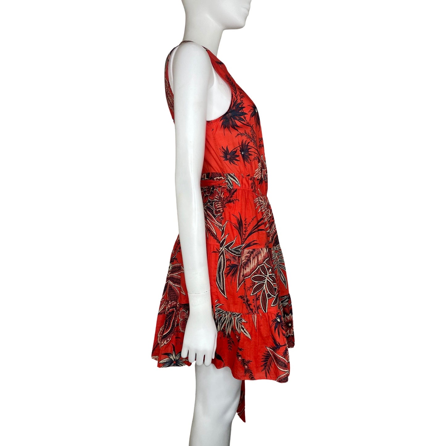 Vestido Banana Republic Sin Mangas Floral Naranja - Talla S