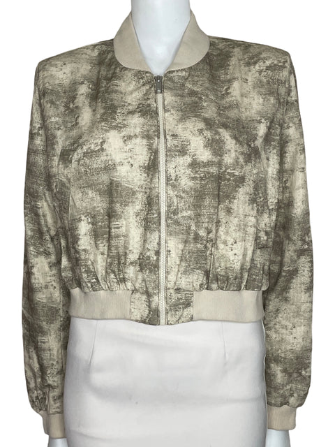 Chaqueta Zara Crop Camuflaje Beige-Talla L