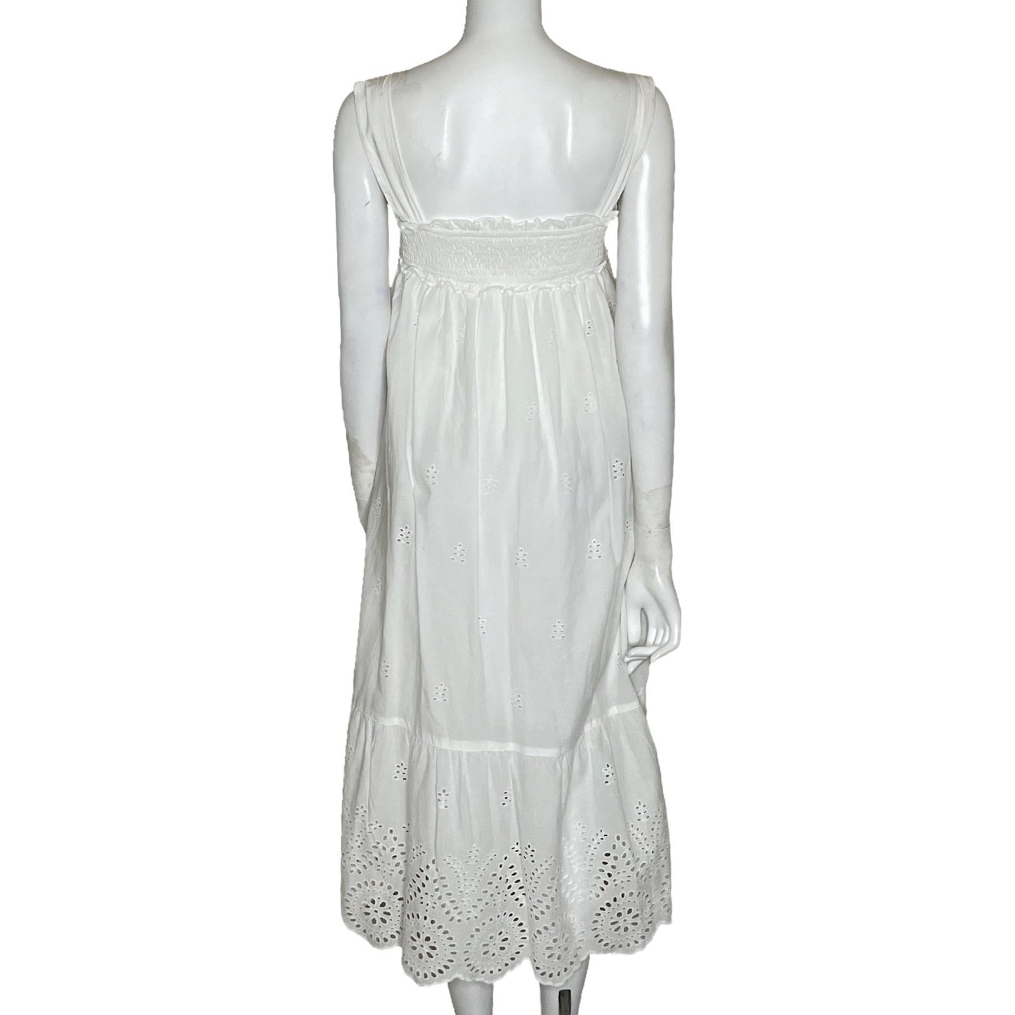 Vestido Mango Playero Blanco-Talla 4