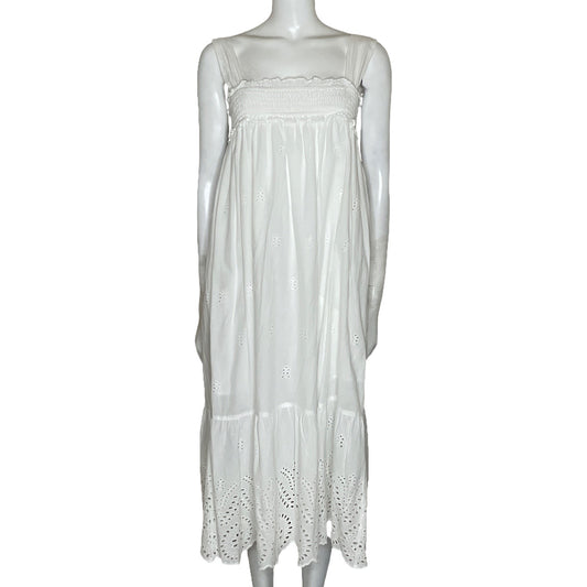 Vestido Mango Playero Blanco-Talla 4