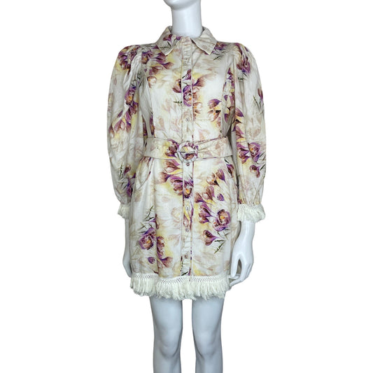 Vestido Elliatt Floral Bolsillos Beige - Talla