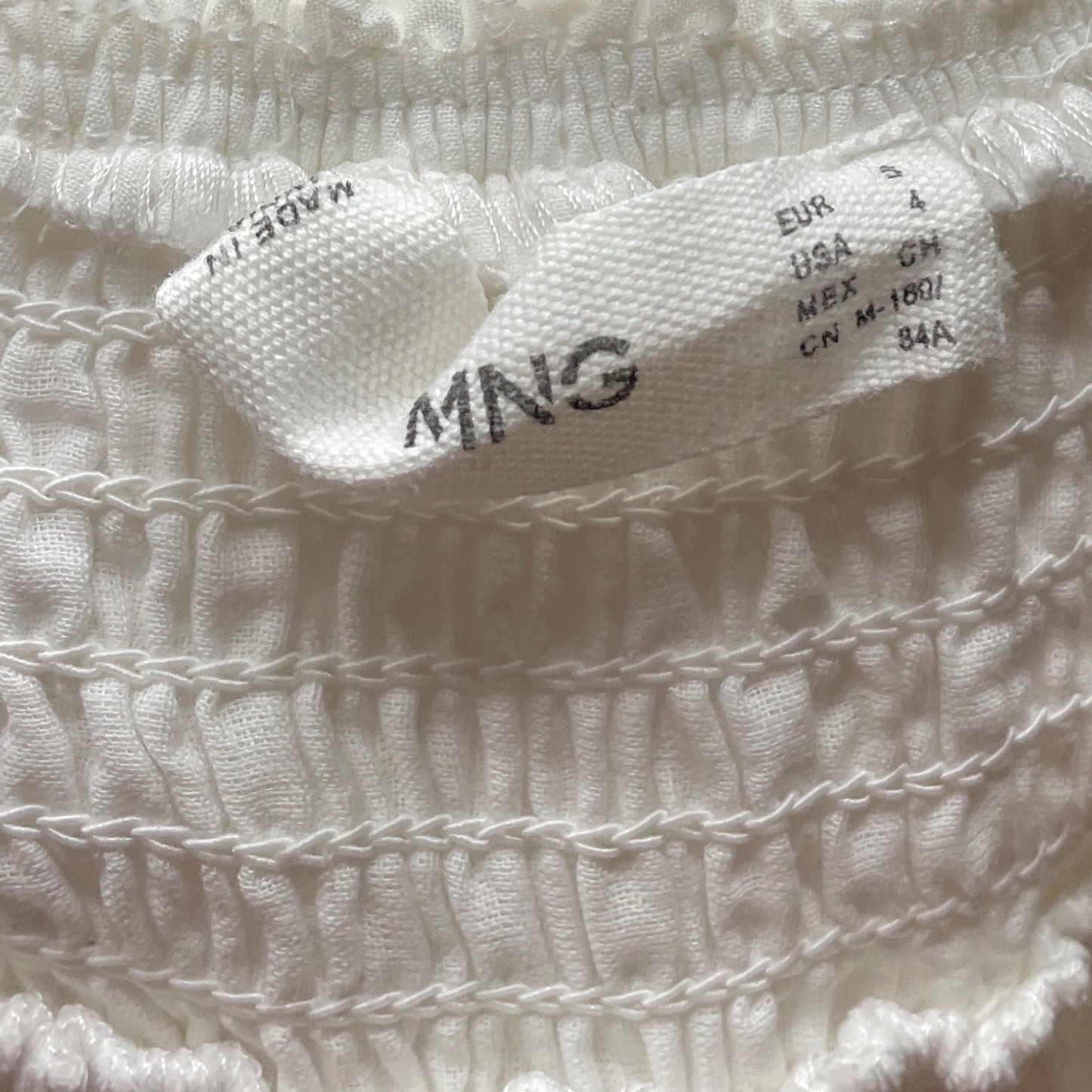 Vestido Mango Playero Blanco-Talla 4