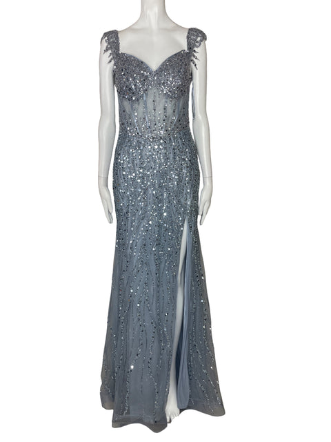 Vestido Ladivine By Cinderella Maxi Lentejuelas Azul-Talla M