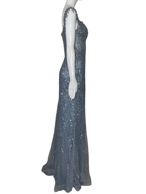 Vestido Ladivine By Cinderella Maxi Lentejuelas Azul-Talla M