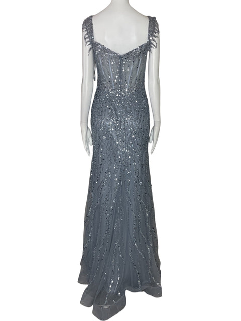 Vestido Ladivine By Cinderella Maxi Lentejuelas Azul-Talla M