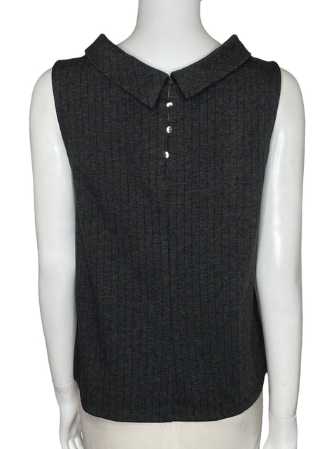 Blusa Banana Republic Rayas Sin Mangas Gris-Talla L