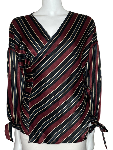 Blusa Zara Satinada Crossbody Rojo-Talla L