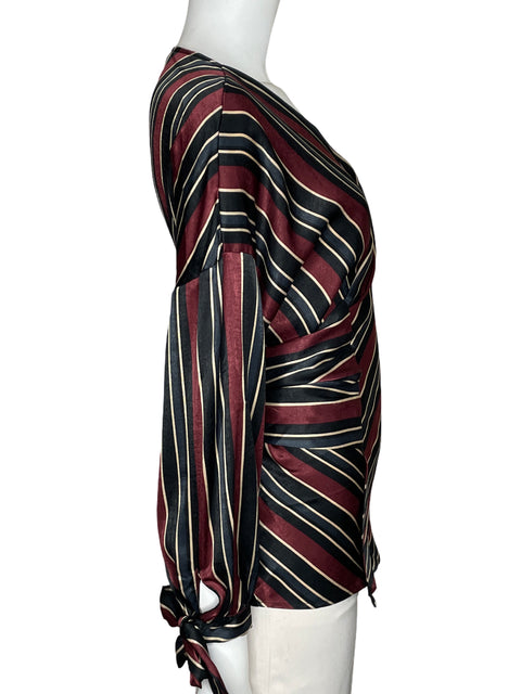 Blusa Zara Satinada Crossbody Rojo-Talla L