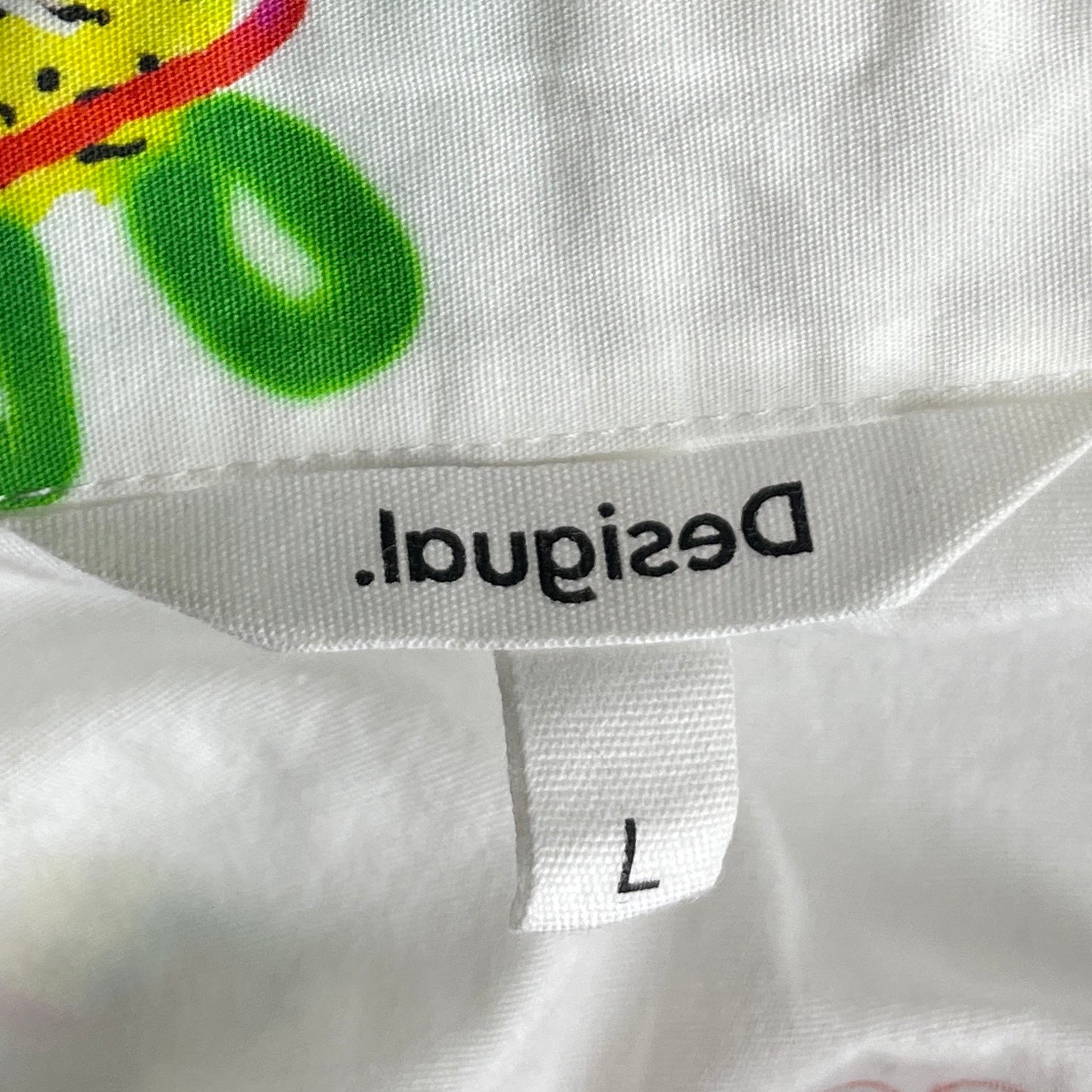 Vestido Desigual Estampado Blanco-Talla L