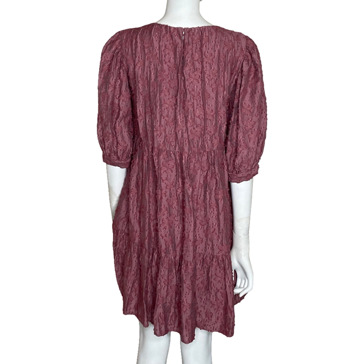 Vestido Zara Mini Manga Corta Rosado-Talla M