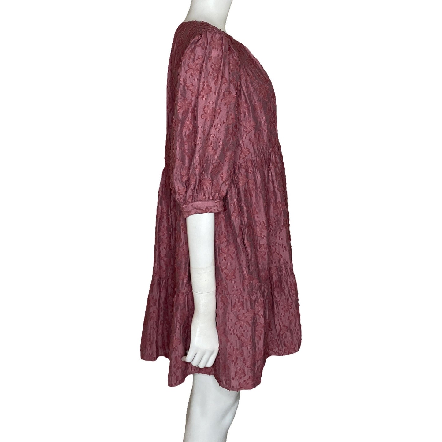 Vestido Zara Mini Manga Corta Rosado-Talla M