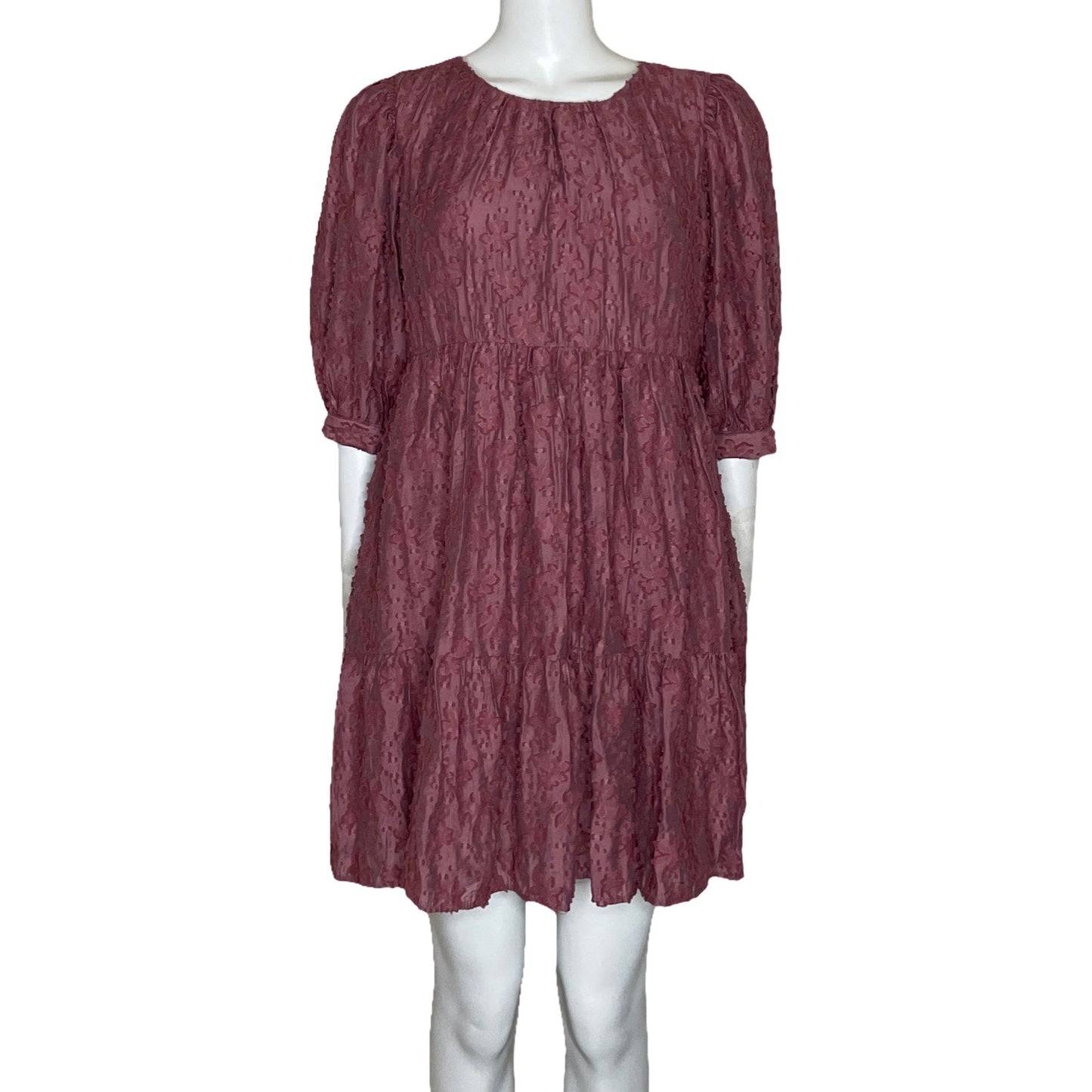 Vestido Zara Mini Manga Corta Rosado-Talla M