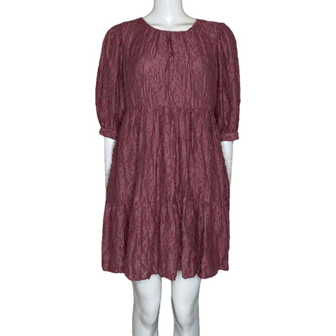Vestido Zara Mini Manga Corta Rosado-Talla M