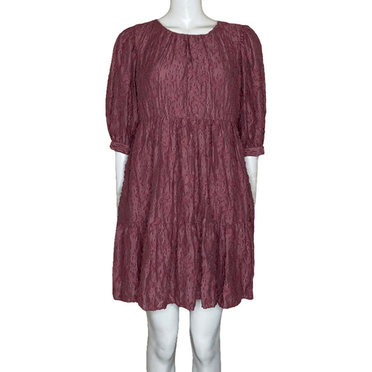 Vestido Zara Mini Manga Corta Rosado-Talla M