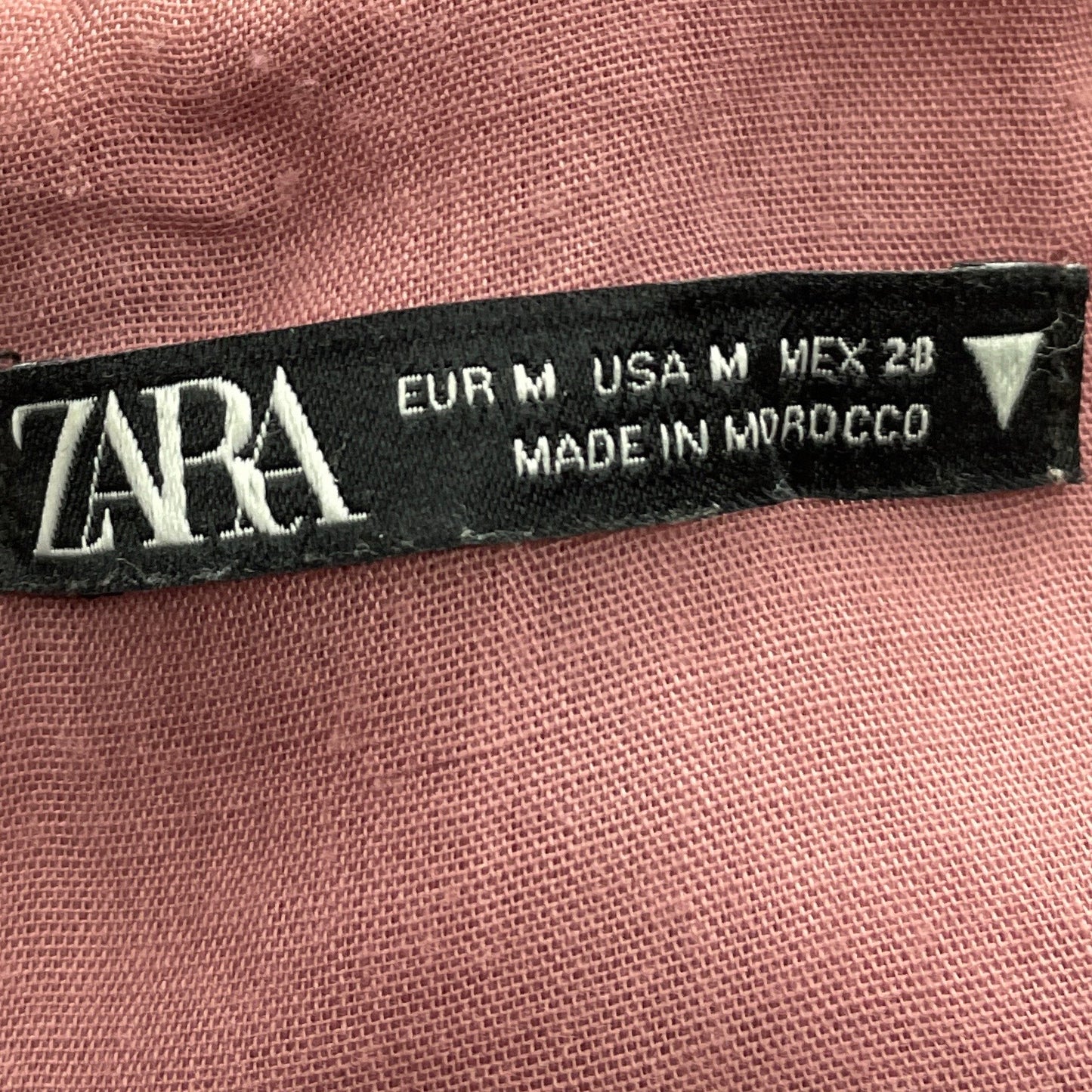Vestido Zara Mini Manga Corta Rosado-Talla M