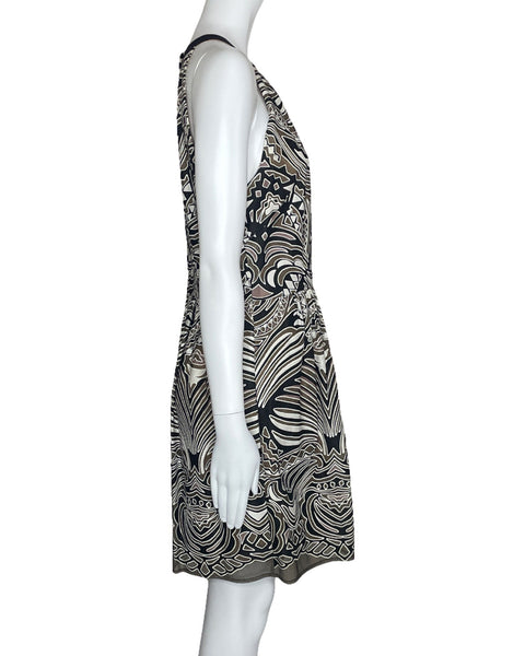 Vestido BCBG Halter Estampado Negro-Talla 8