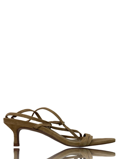 Calzado Zara Tiras Gamuza Marron-Talla 39