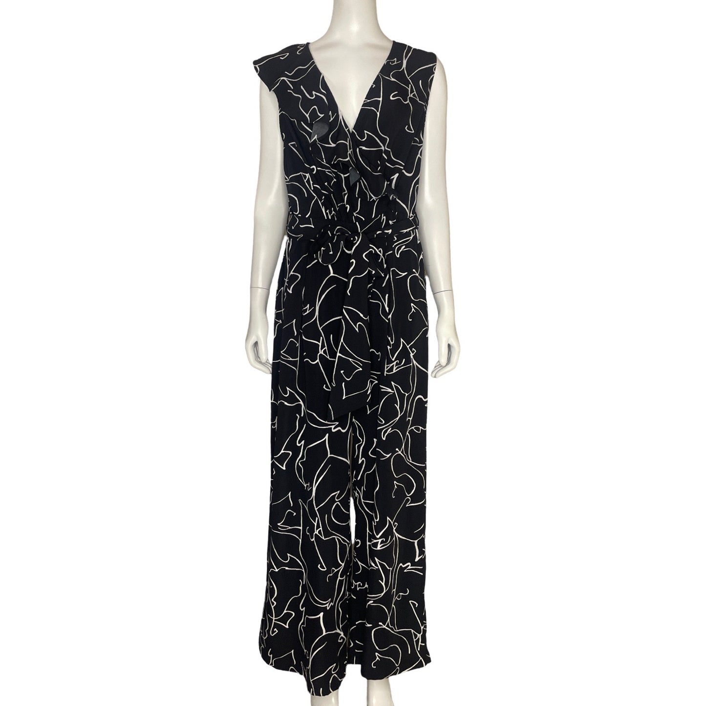 Mono Valentine Estampado Sin Mangas Negro - Talla L