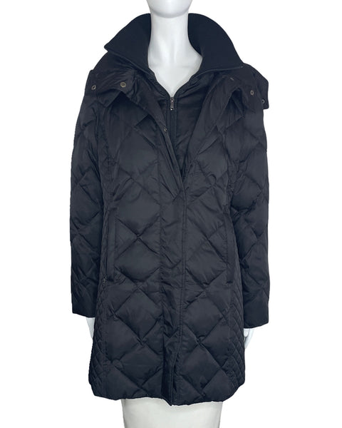 Chaqueta Kenneth Cole Capucha Largo Negro-Talla M
