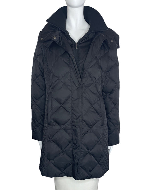 Chaqueta Kenneth Cole Capucha Largo Negro-Talla M
