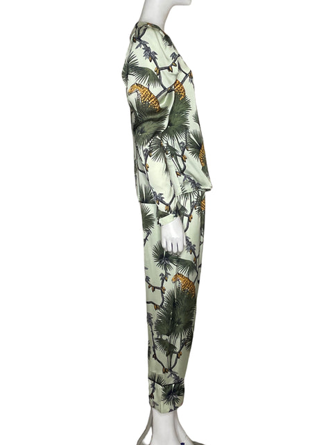 Set Lobo Rosa Camisa + Pantalón Verde - Talla S