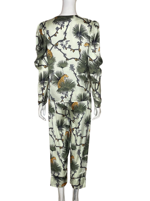 Set Lobo Rosa Camisa + Pantalón Verde - Talla S