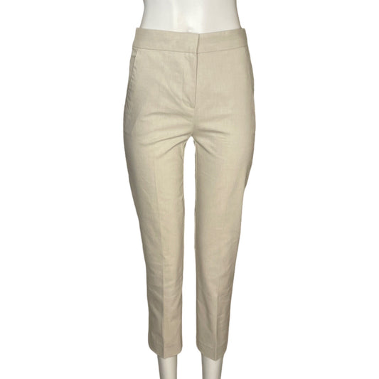 Pantalón Zara Elástico Recto Beige - Talla XS