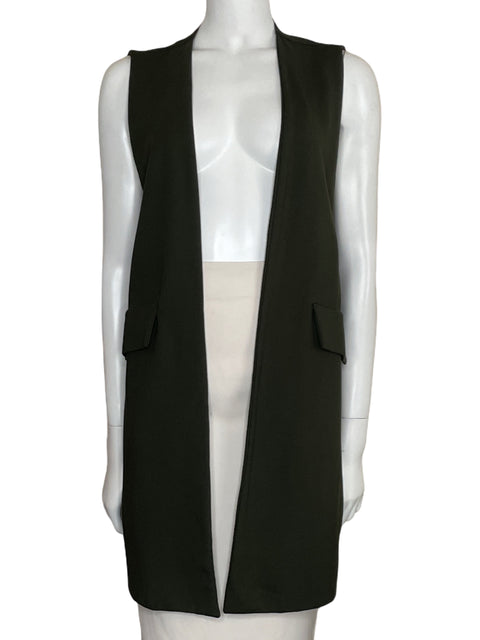 Chaleco Adriana Fernandez Abierto Verde-Talla S