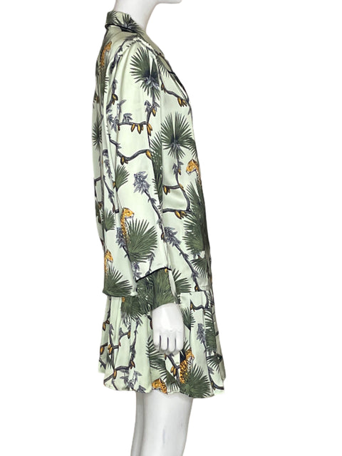 Set Lobo Rosa Camisa + Falda Verde - Talla S