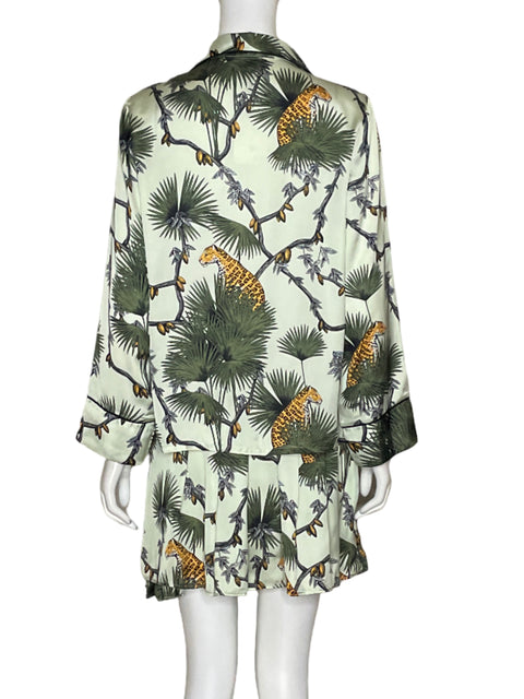 Set Lobo Rosa Camisa + Falda Verde - Talla S