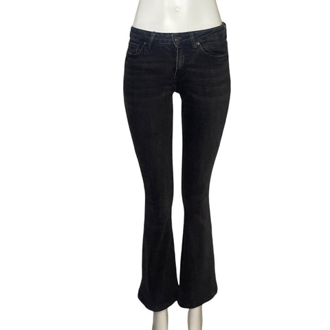 Pantalón Zara Flare Denim Negro - Talla 2