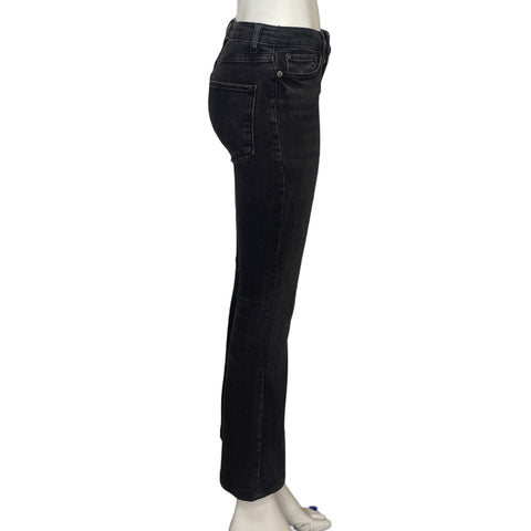 Pantalón Zara Flare Denim Negro - Talla 2