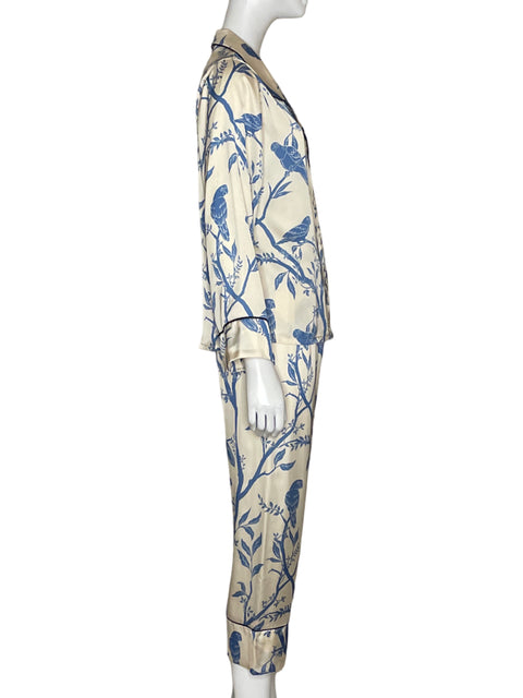 Set Lobo Rosa Camisa + Pantalón Estampado Blanco - Talla XS